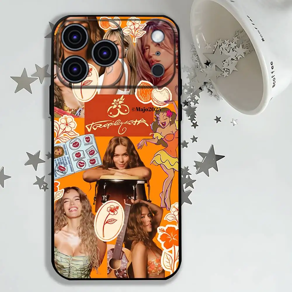 حافظة هاتف Hot-Karol G T-Tropicoqueta 2025 لهاتف iPhone 17,16,15,14,13,12,11,Pro,Max,Plus,E,Air,غطاء أسود واقٍ صغير #6