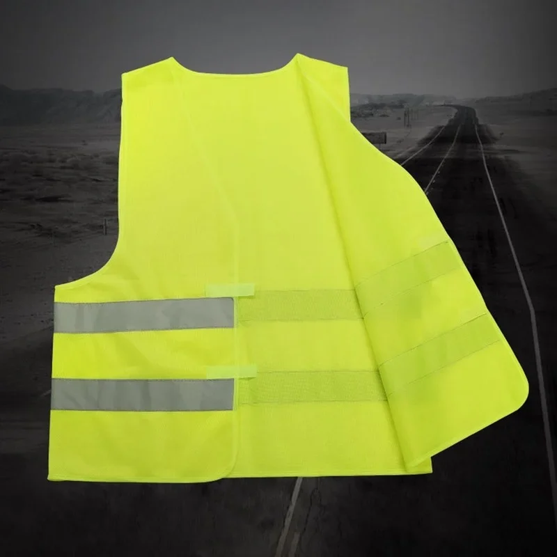 Car Reflective Clothing for Safety Traffic Safety Vest Yellow Visibility High Visibility Outdoor For Running Cycling Sports Vest