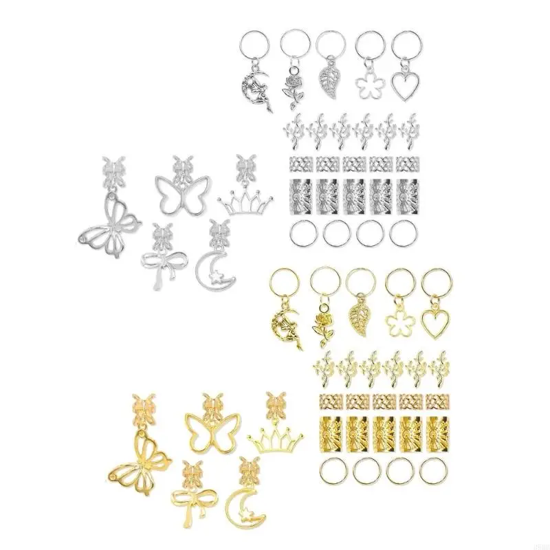 

652F Butterfly Hairclip Set Alloys Slivery Gold Lightweight for Wedding Party and Daily Wear Personality Hair Accessory