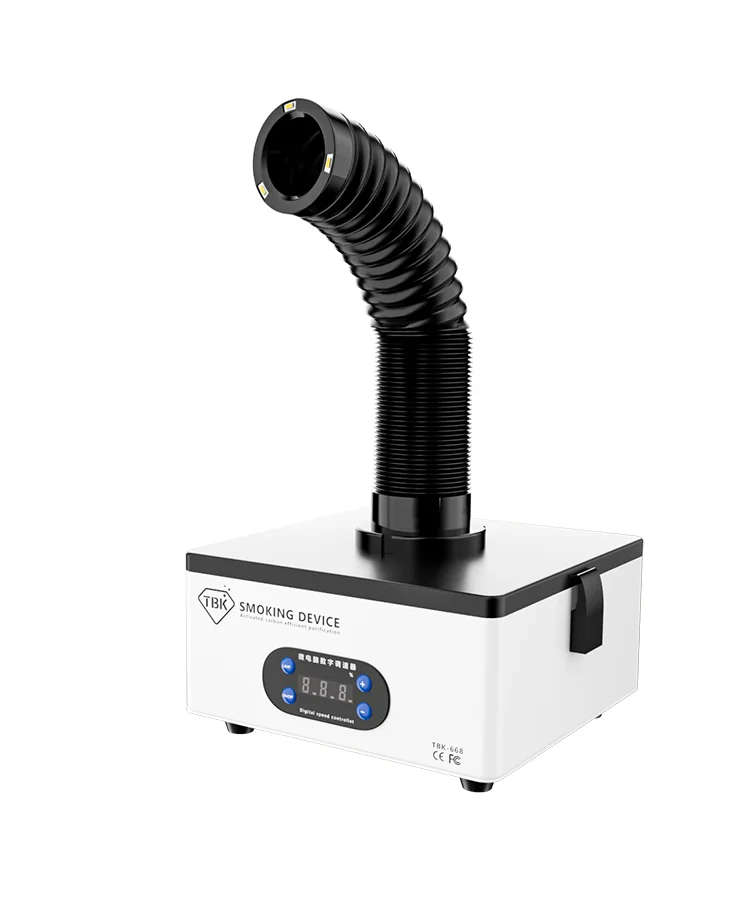 TBK-668 Efficient Purification Smoking Instrument Soldering Cleaner Fume Extractor Air Cleaner With LED Light BGA PCB Repair