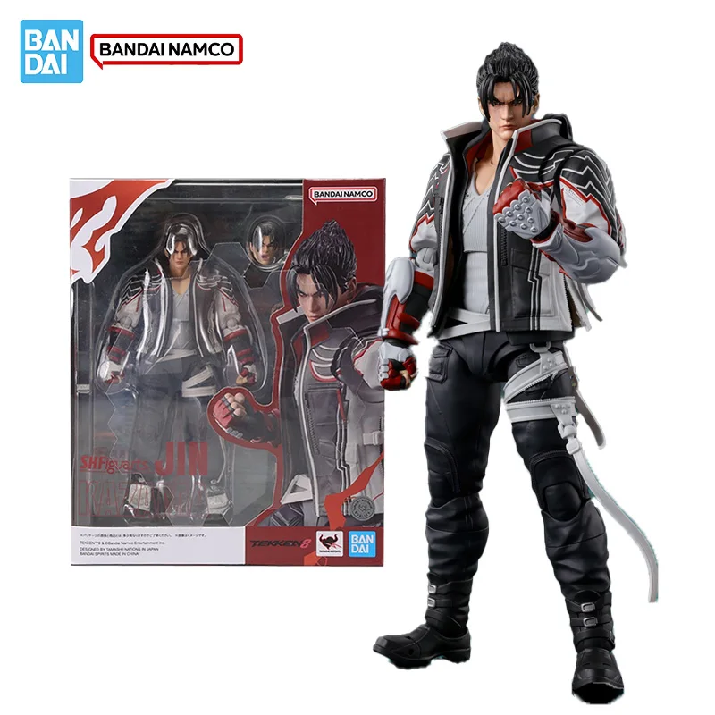Bandai Original Genuine Figure Tekken 8 Model Kit Anime Figures SHF Jin Kazama Collection Model Action Figure Boys Toys Gifts