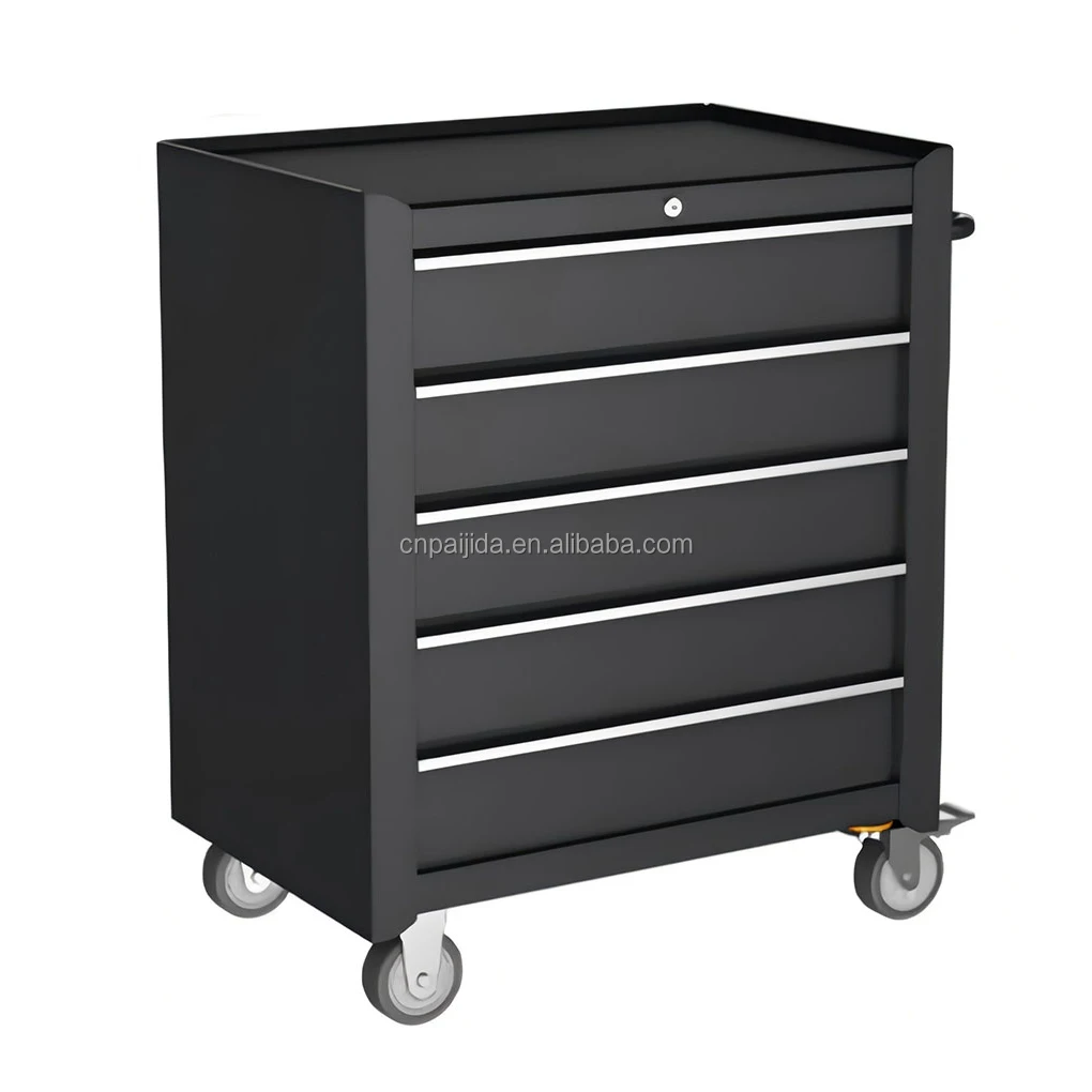 

Garage Rolling Lockable Metal Cabinet 5-Drawer OBM/OEM/ODM Option 300kg Load Capacity Modern Design Mobile Utility Cart