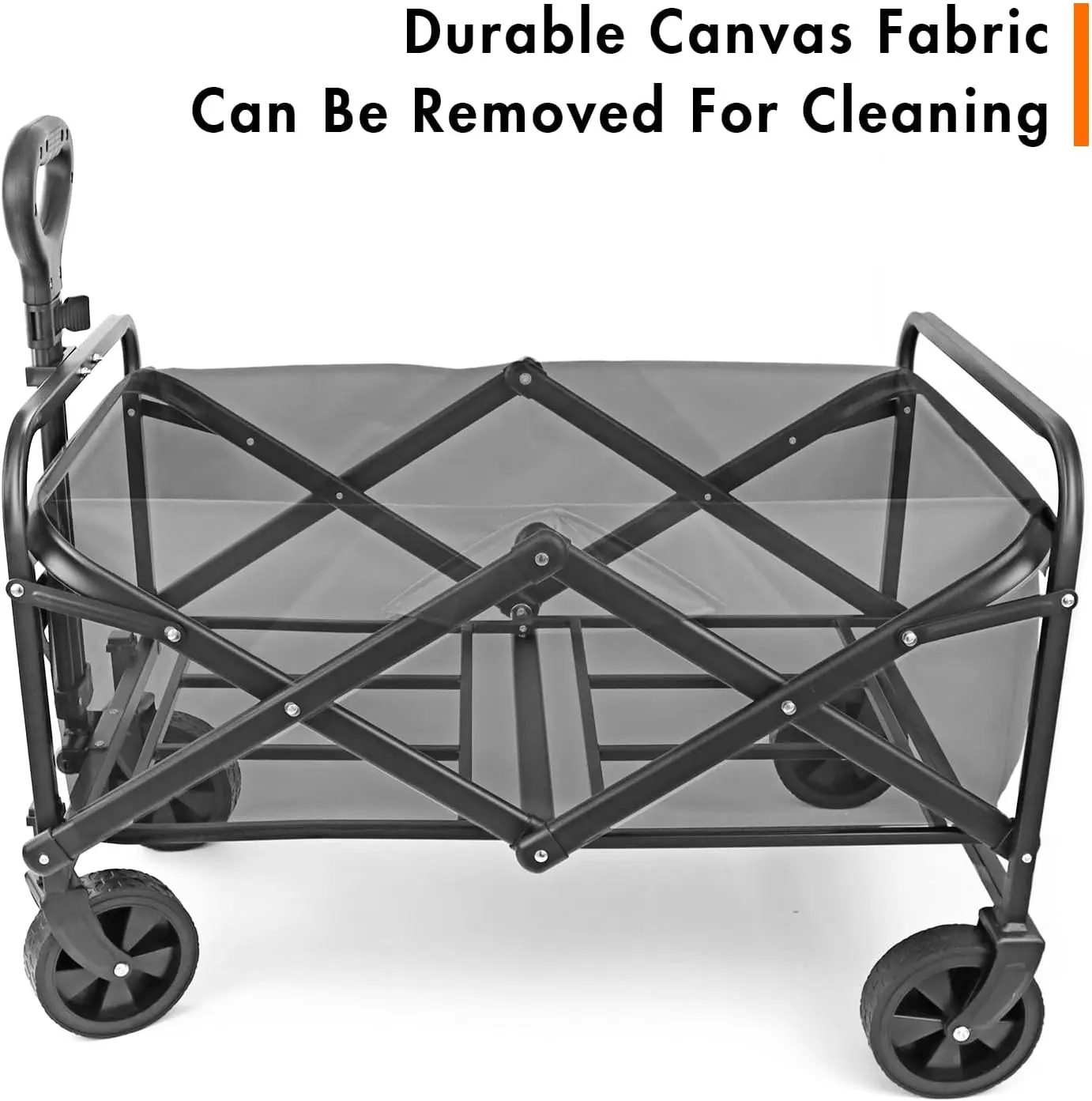 NEOTEC Collapsible-Folding-Wagon - Wagon Cart Heavy Duty Foldable Outdoor Utility with Silent Universal Wheels, Adjustable