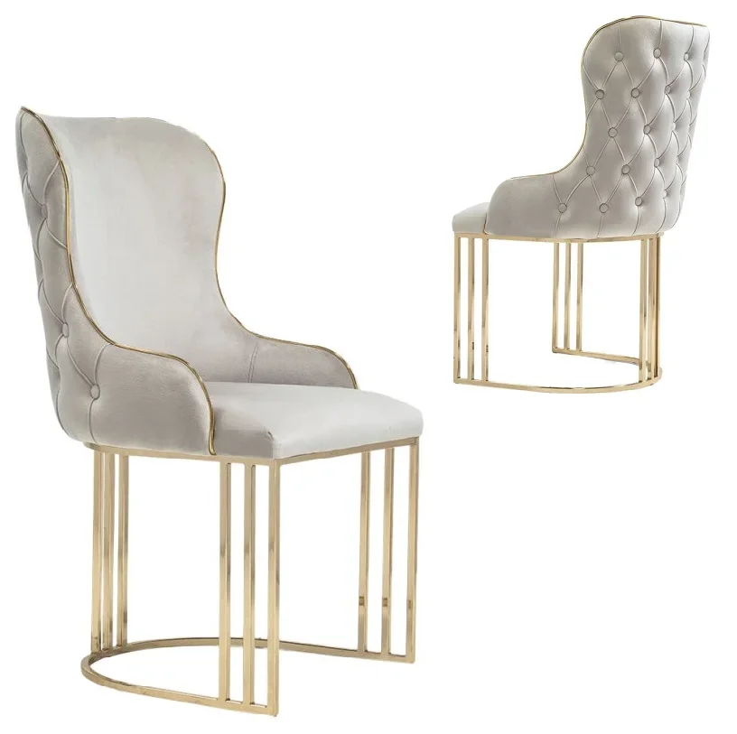 

z High Quality Luxury Gold Dining Chair Stainless Steel Velvet Upholster Restaurant Chair for Home Hotel Wedding