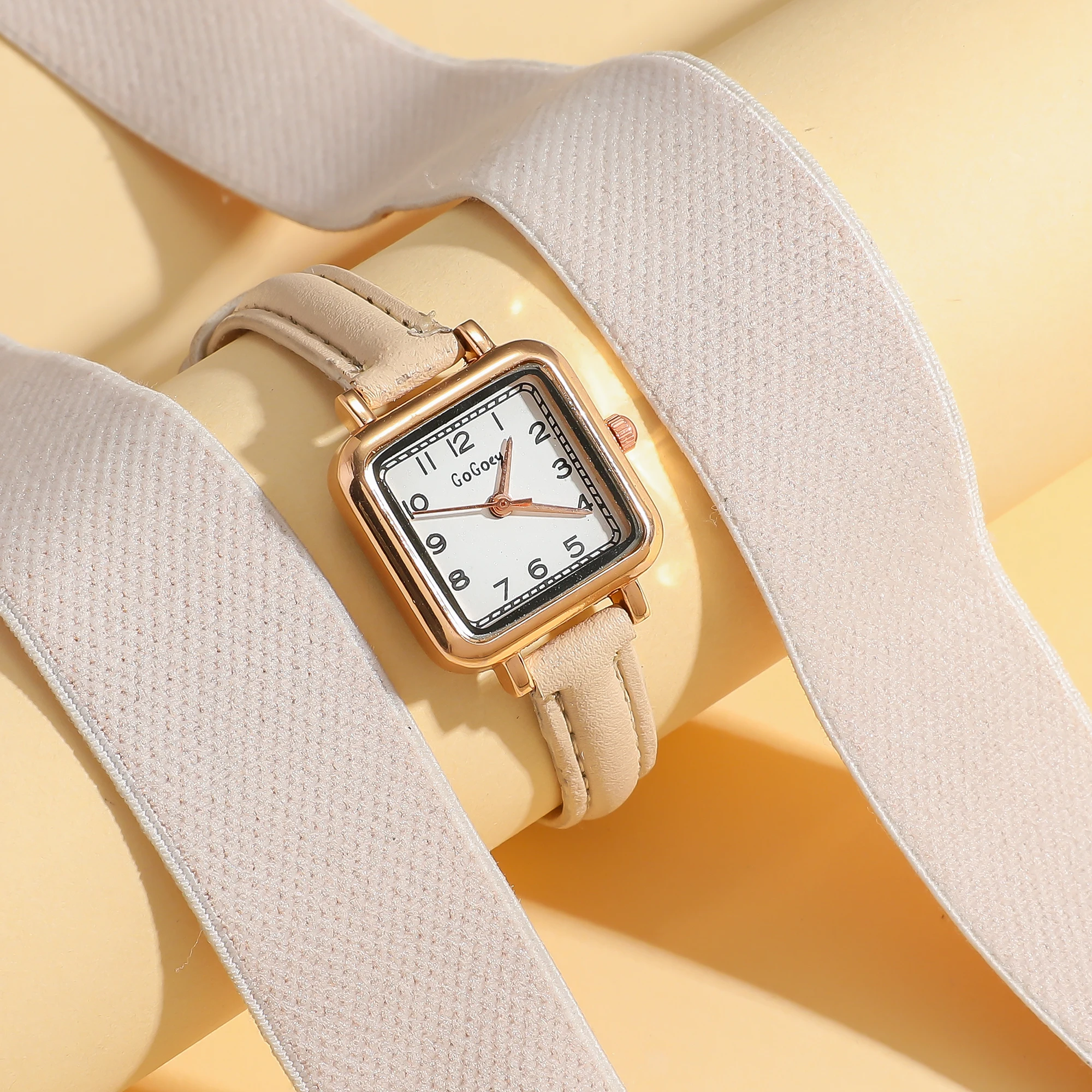 Delicate small square watch women Korean version simple belt watch small square dial quartz watch