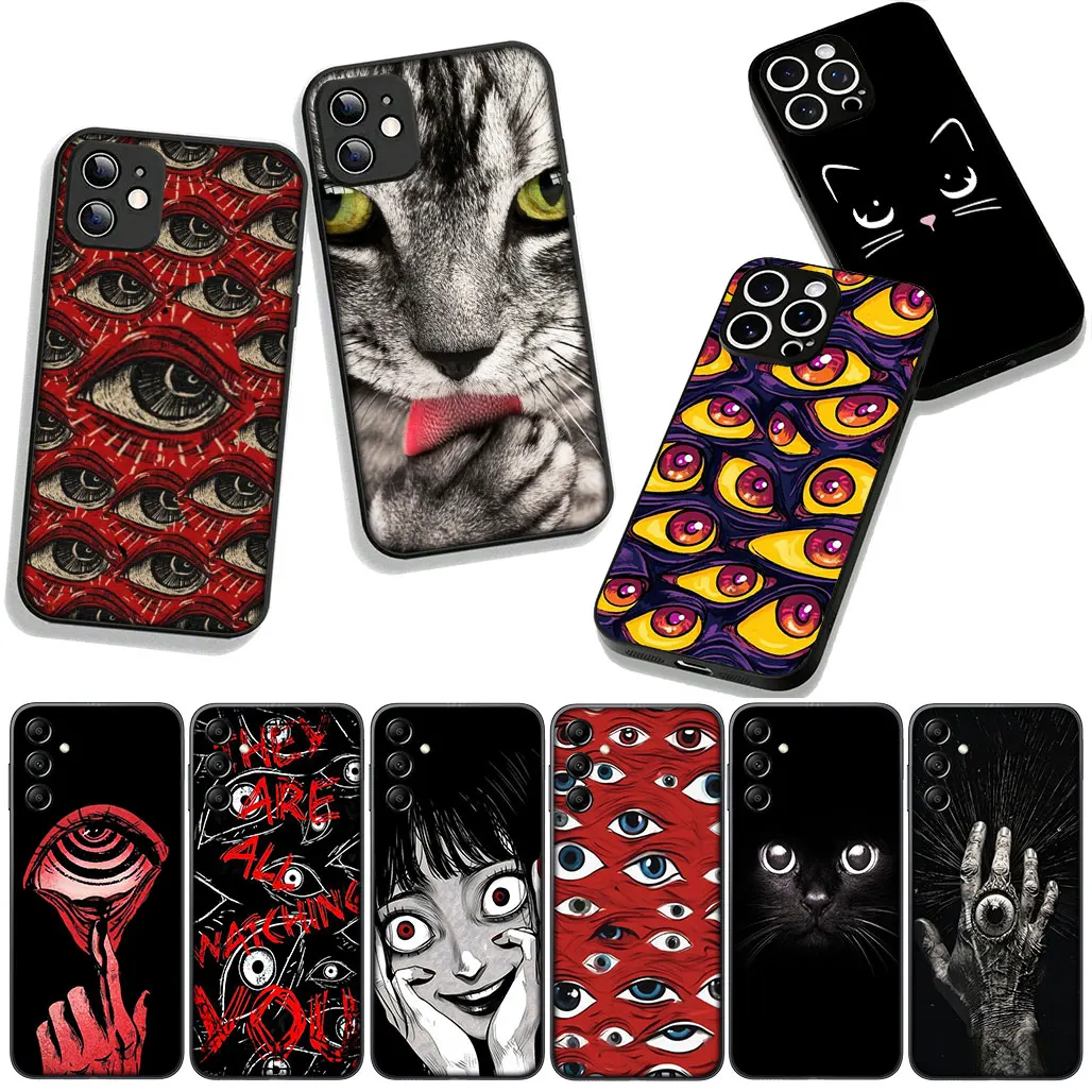 Чехол для телефона Spooky Cat Scary Face Eyes для Samsung Galaxy S25 S24 S22 S23 FE Ultra Plus S7 Edge A56 A05 A06 A15 A16 A26 A36 Cover Чехол для телефона Spooky Cat Scary Face Eyes для Samsung Galaxy S25 S24 S22 S23 FE Ultra Plus S7 Edge A56 A05 A06 A15 A16 A26 A36 Cover