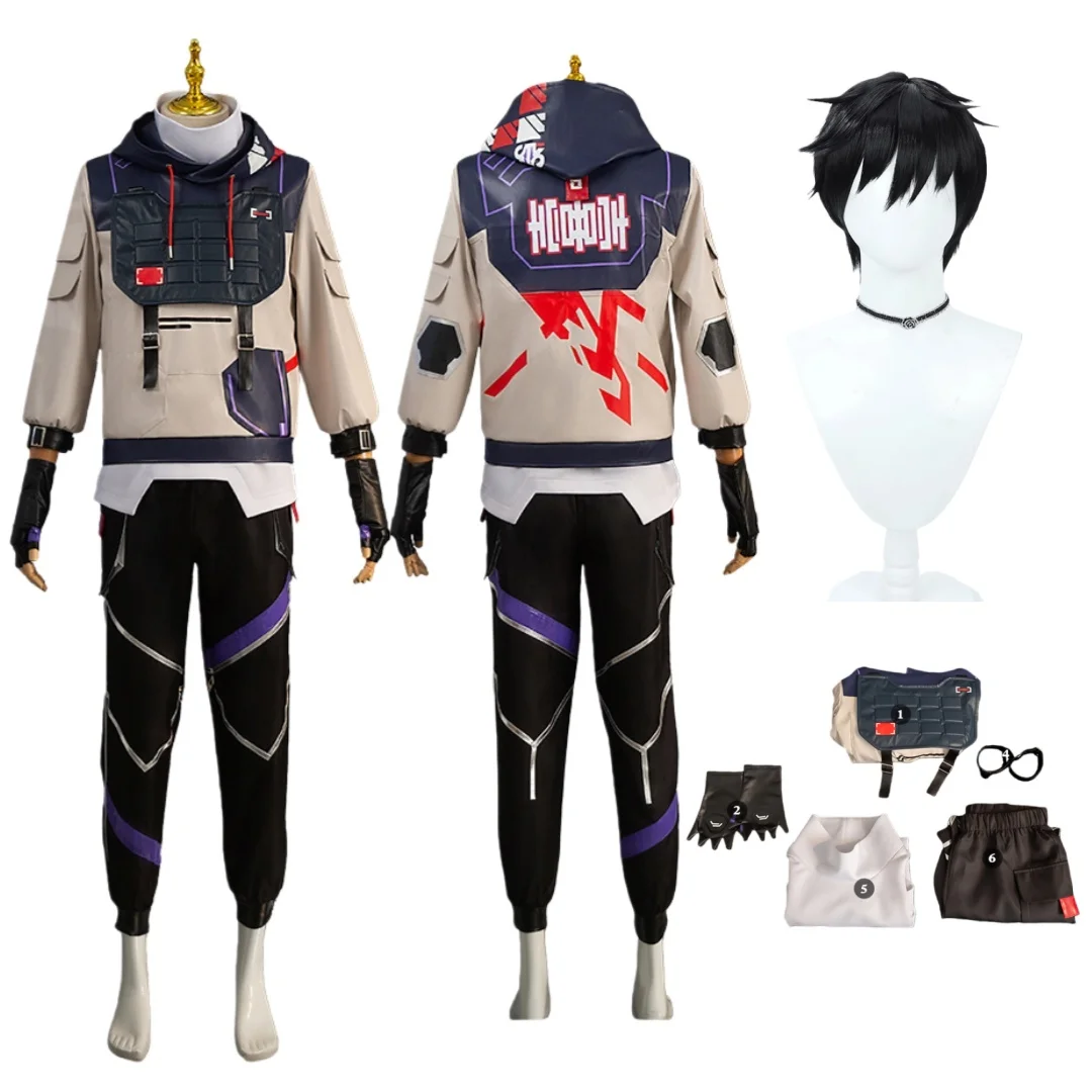 

ISO Cosplay Game VALORANT Costume Wig Halloween Anime Clothes Uniform