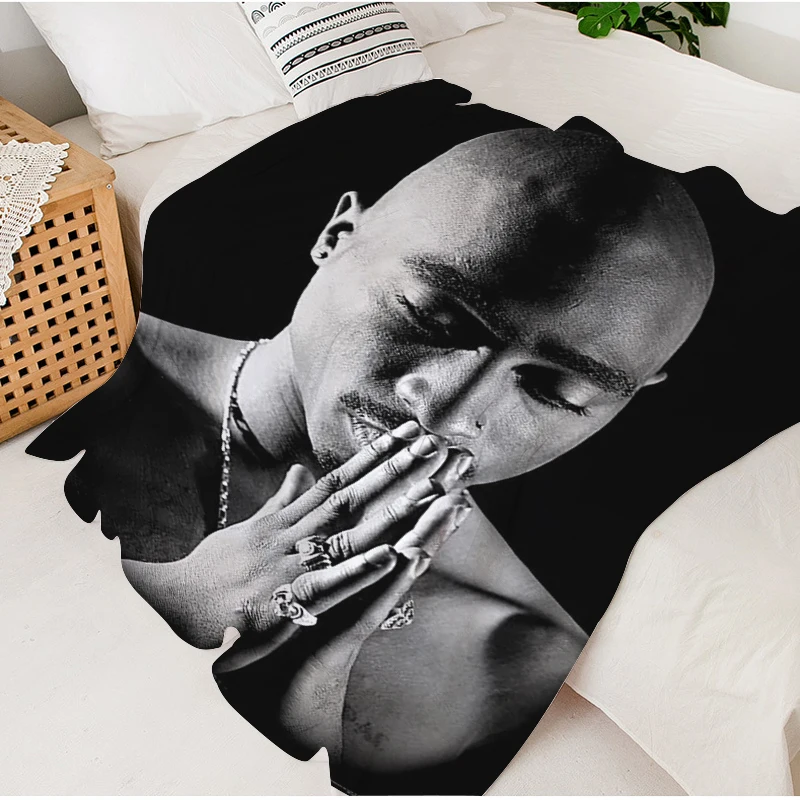 Flannel Blanket Sofa Winter 2PAC Tupac Warm Bed Fleece Camping Custom Nap Fluffy Soft Blankets Microfiber Bedding King Size