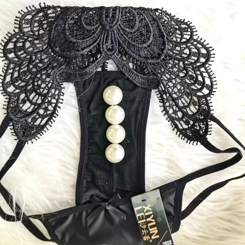 Imitation Pearl Panties Enlarged Massage Beads, Sexy Thong Tight Briefs Panties Women Sexy Hot  Crotchless Sexy Panties Women image 5