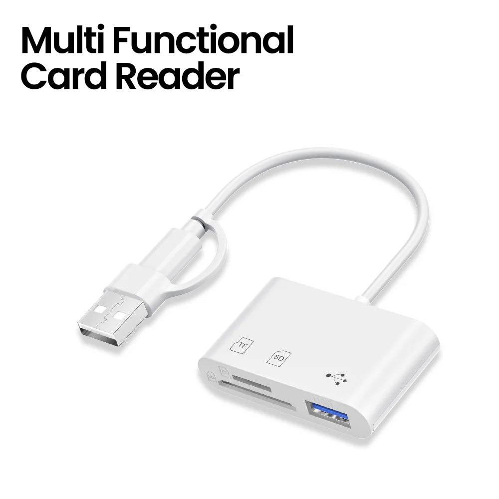 Typ-C+USB Dual Connector Drei-in-Eins-Multifunktionskartenleser TF/SD/USB Drei-in-Eins-Kartenleser für Mobiltelefone, Kameras