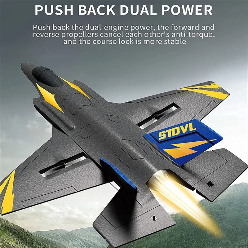 2.4g Remote Control Aircraft Glider F35 Fighter Fixed Wing Electric Remote Control Aircraft Led Model Aircraft Foam Aircraft Mod