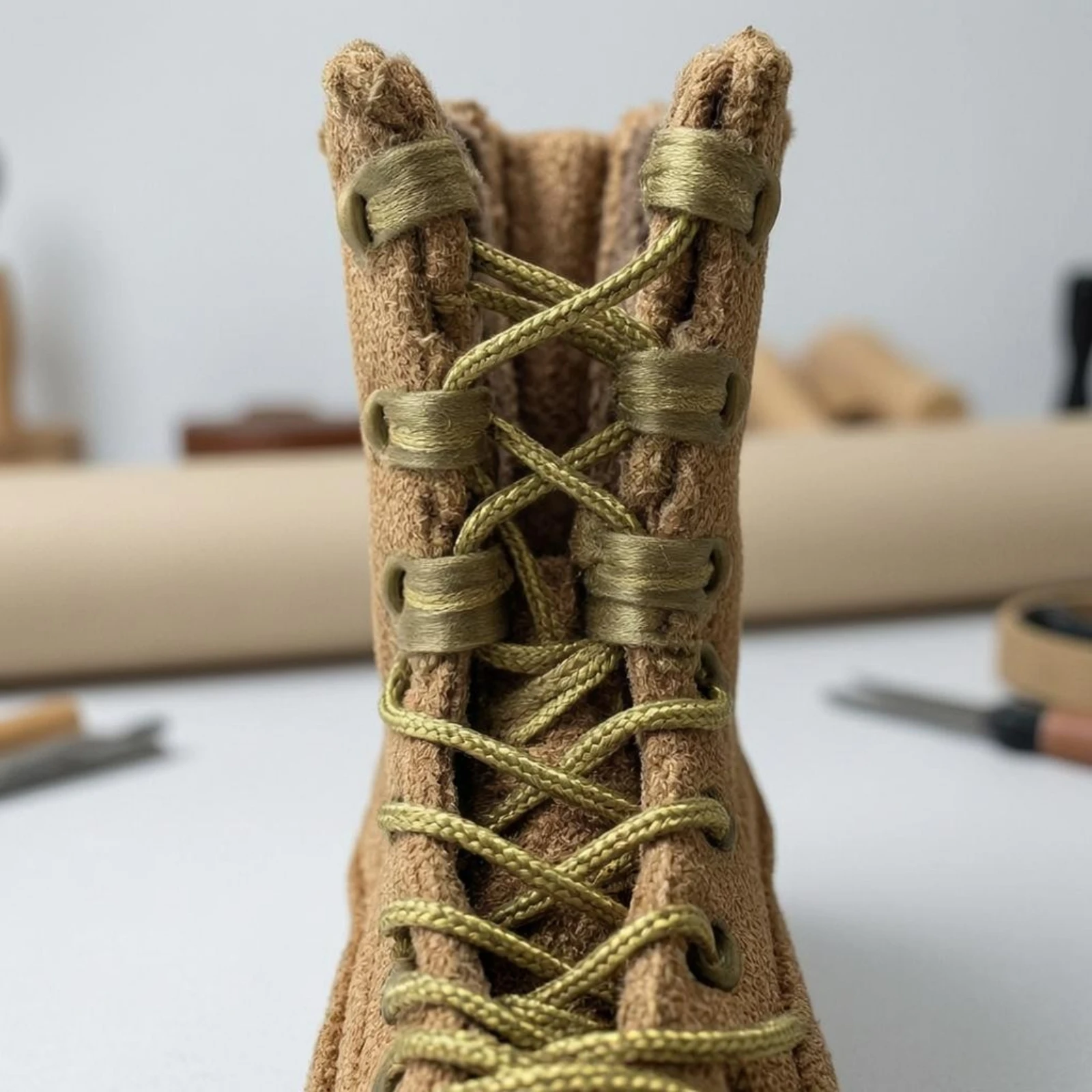1:6 Soldier Boots Suede-Like Finish Soldier Figure Boots Miniature Footwear Stitched Construction Fashion Item Wear-Resistant view 5