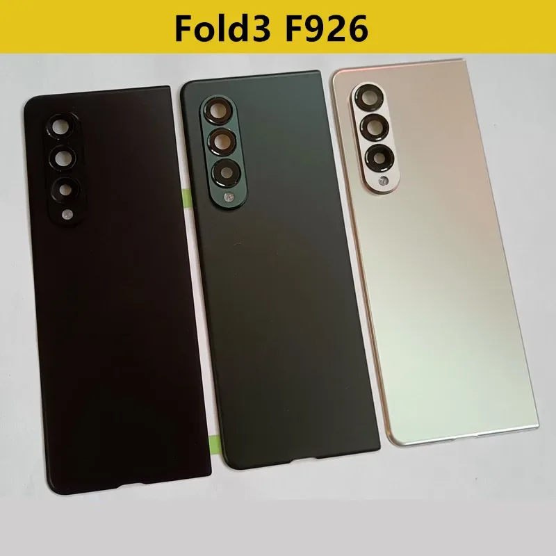 Housing For Samsung Galaxy Z Fold 3 2 5G F900 F907 F926 F916 Glass Battery Back Cover Repair Replace Door Rear Case + Camera Len