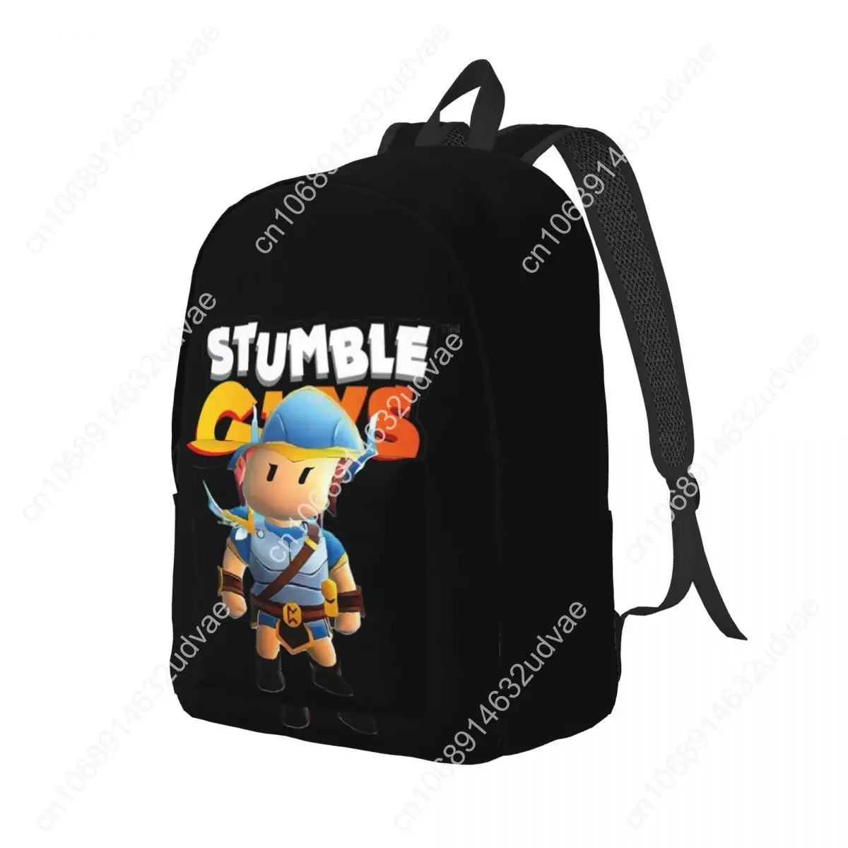 Stumbleguys Angel Gladiator Valkyrie Backpack High College School Student Funny Videogame Bookbag Canvas Daypack with Pocket
