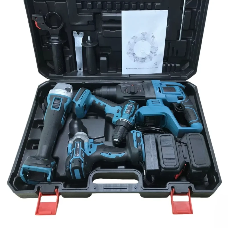 

YYHC- Hot Sale Professional Angle Grinder Impact Wrench Impact Drill Hammer Drill Combination Cordless Power Tool Set Combo