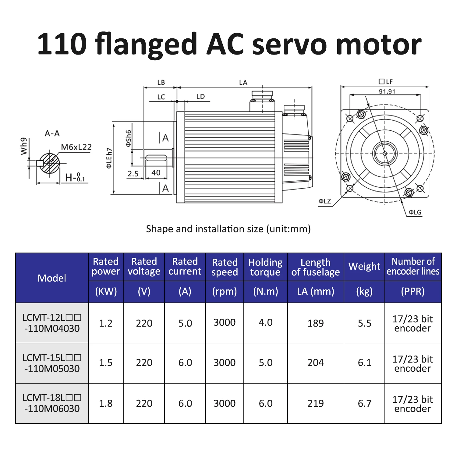 Lichuan servomotor freno 1.2KW 1.5KW 1.8KW kit de servocontrolador 110ST 4Nm 5Nm 6Nm 3000rpm 220v motor de CA para KIT CNC pulso/dirección