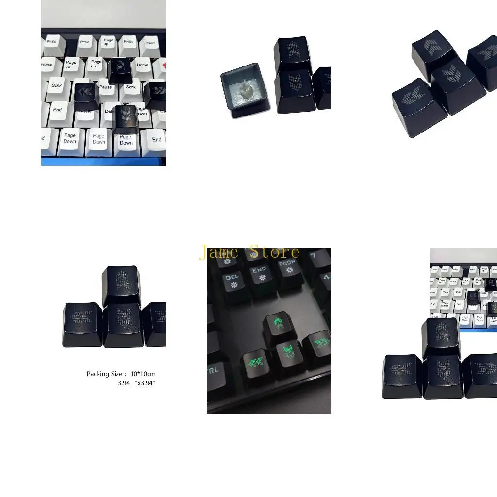 LX0B Only Keycap,DIY ABS Direction Keycaps Backlit Translucent Keycap 4 Keys for Mechanical Keyboard Installation OEM Profile