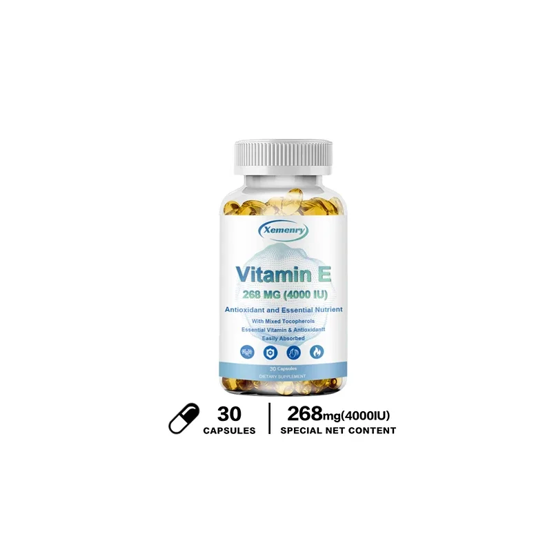 Vitamin E Softgels To Support Antioxidant Health and Immune System Non-GMO