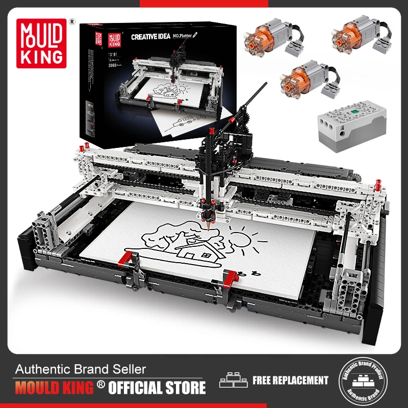 

Mould King 13181 Technical Building Block MOC APP Programming Plotter Model Assembly STEM Brick Toys Kids Christmas Gift