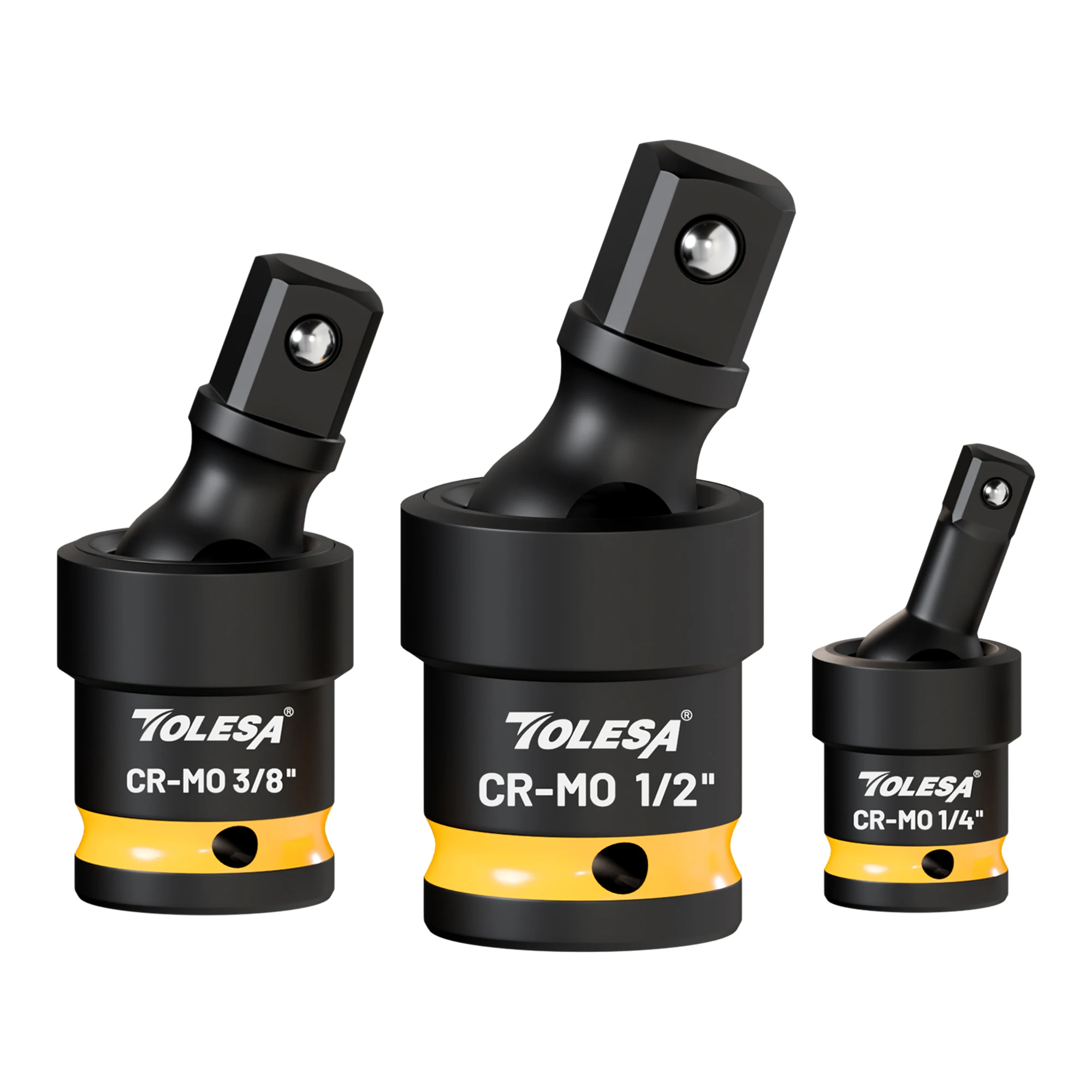 TOLESA 3PC Universal Joint-Socket Impact Swivel Socket Set Flexible Socket Swivel Set 1/2