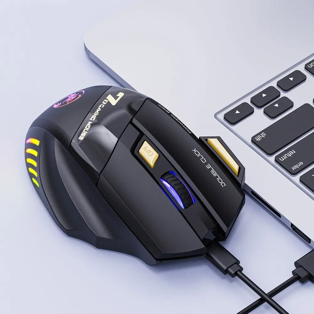 Wireless Gaming Mouse USB IMICE GW-X7 3200DPI Dual Mode Rechargeable 7 Keys 2.4Ghz Silent Mouse Bluetooth 7-color Breathing LED