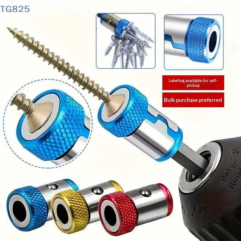 6 Pcs Universal 1/4 Inch Magnetic Screwdriver Head Bit Holder Metal Magnetizer Steel Sleeve Power Tool Position Ring Accessory