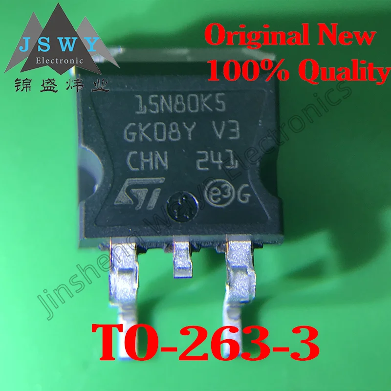 

(10-50 pieces) STB15N80K5 15N80K5 TO-263/MOS field effect tube chip/14A 800V/new original stock/fast delivery