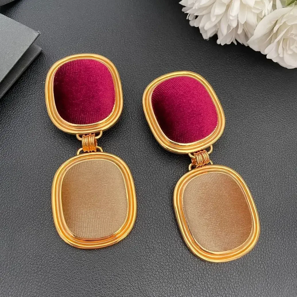 Earrings Retro Fashion Light Luxury Flannel Ear Clip For Women Aretes De Mujer Pendientes Boucle D’Oreille Orecchini Clip De