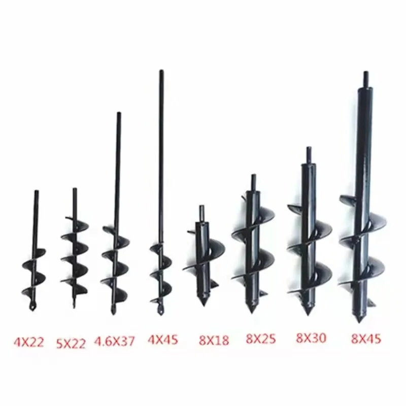 Auger Drill Bit Spiral Earth Digging Rod Fit Electric Drill Planting Hole Digging Gardening Accessory