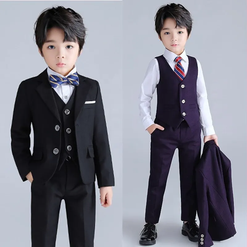 Children Graduation Costume New Year Baby Boys Photography Suit Kids Party Sets Teenager Modeling Wedding Tuxedo Full Dress