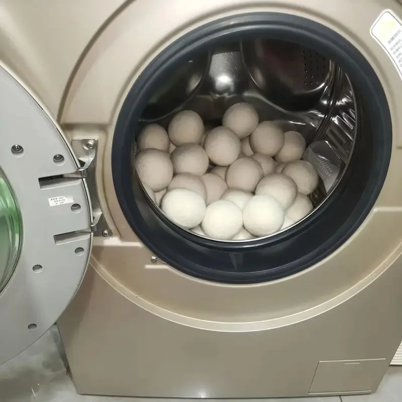 100% كرات مجفف الصوف الملابس منعم النسيج الطبيعي يقلل التجاعيد غسالة مجفف سريع الكرة قابلة لإعادة الاستخدام اكسسوارات المنزل #5