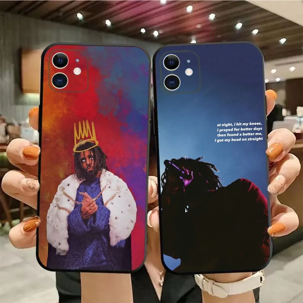 Rapper J C-Cole  Phone Case For iPhone15,14,13,12,11,Pro,Max,Plus,Mini,X,XS,XR,8,7,6,S,Plus,SE Soft Black Case