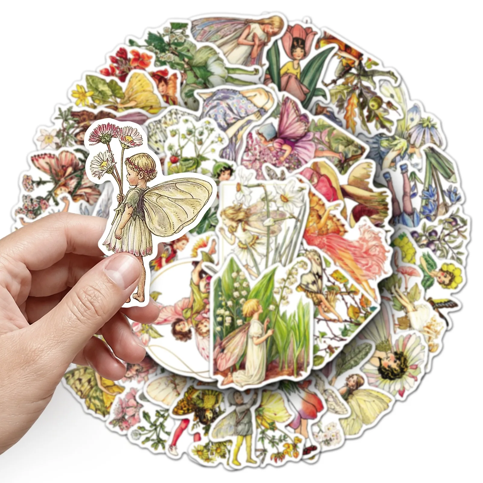 50 PCS Stiker Peri Bunga Retro - Florist Supply Vases ulasan dan harga