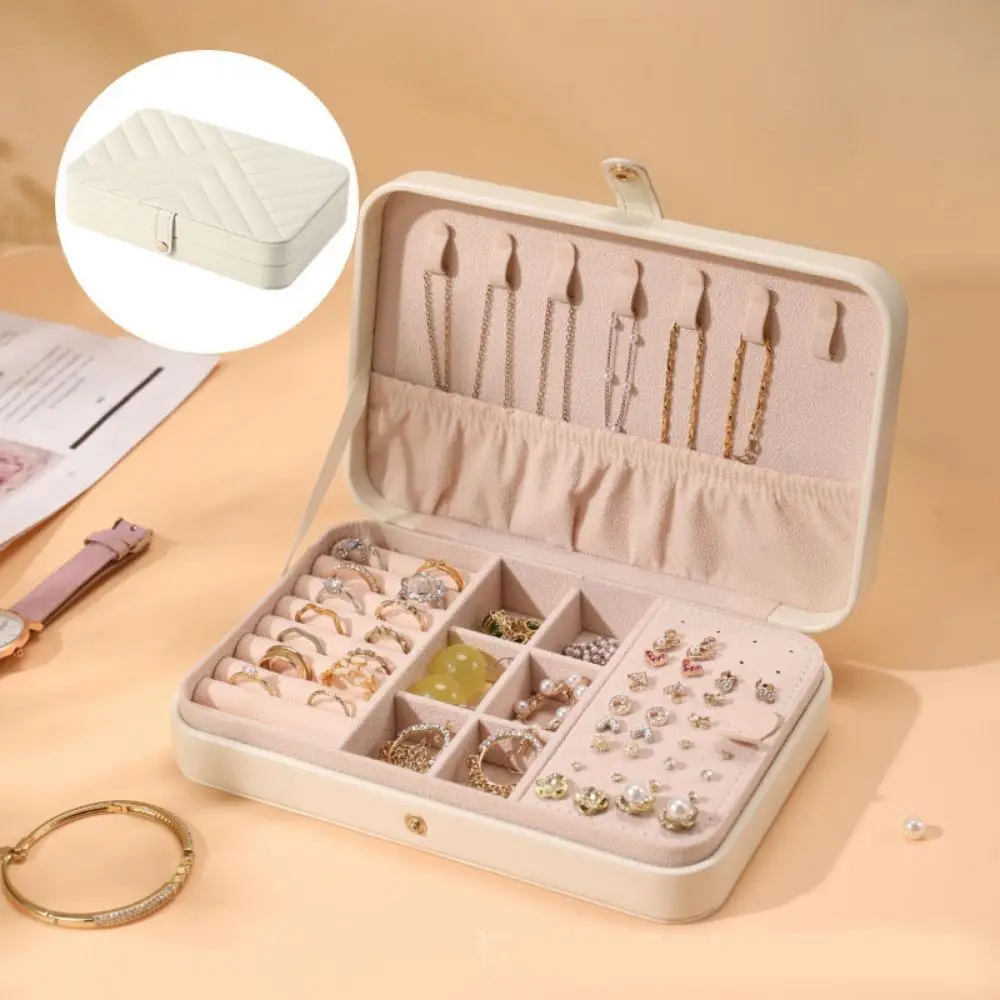 

Large Capacity Jewelry Storage Box Dust-proof Exquisite Jewelry Display Case PU Convenient Necklace Storage Case