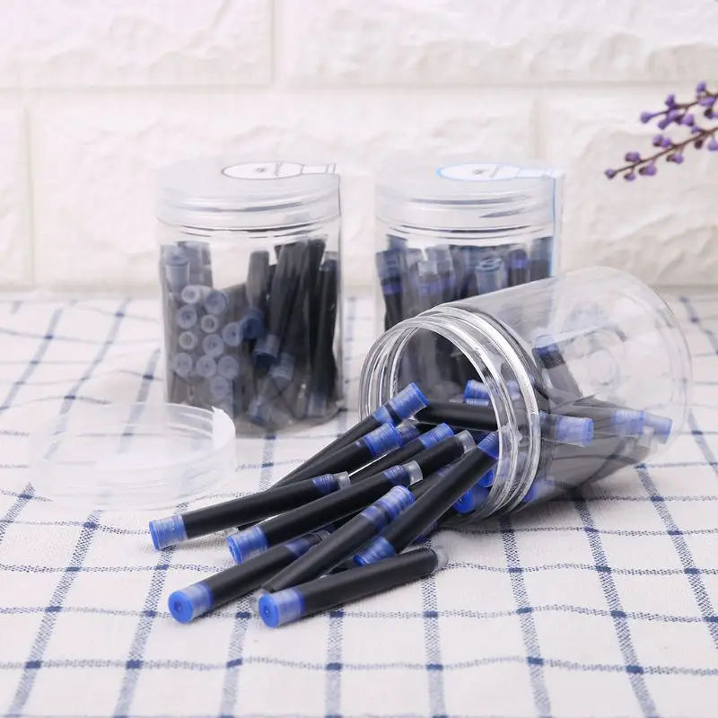 30 ชิ้น Jinhao Universal Black Blue Fountain ปากกา ตลับหมึก 2.6 มม. เติม