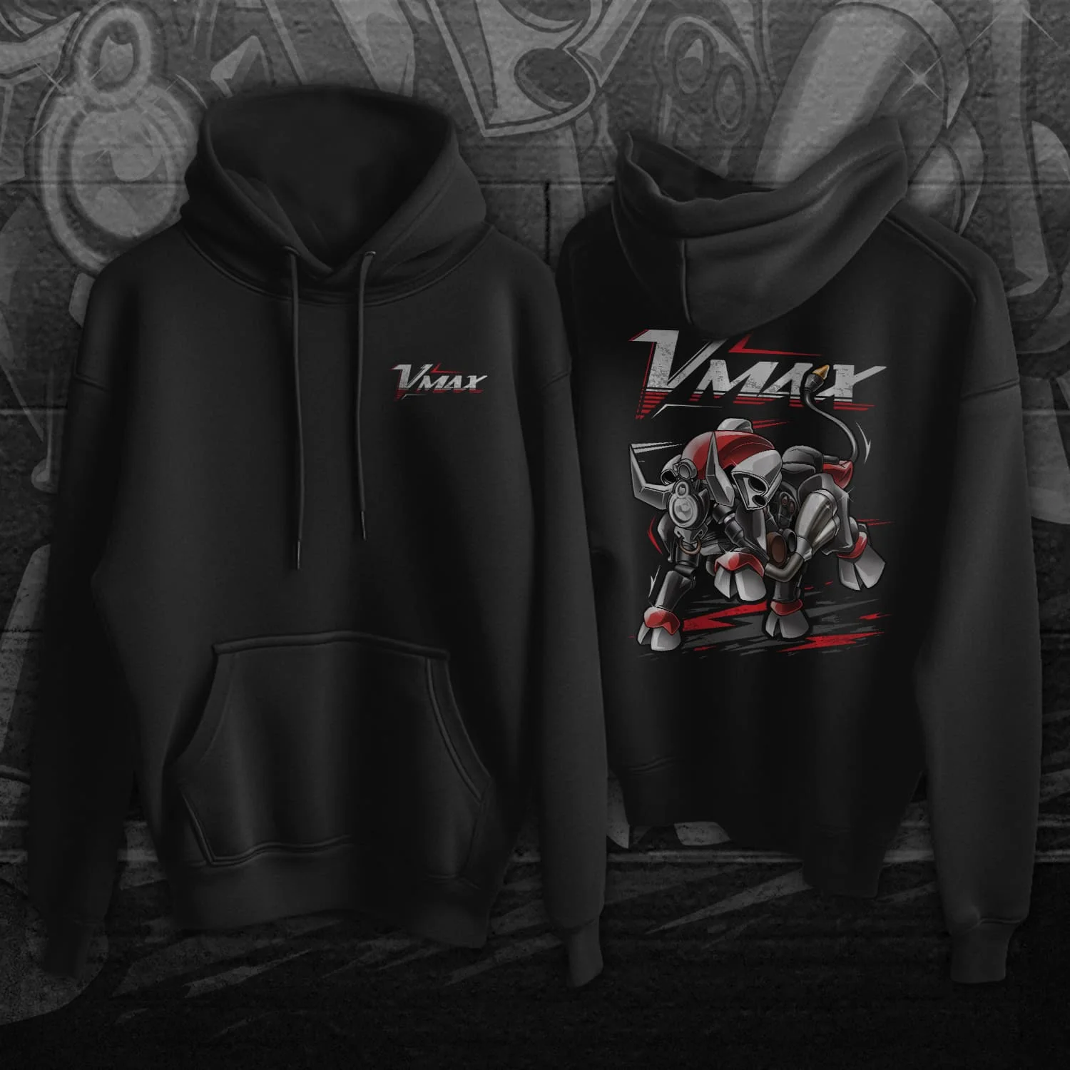 Classic Japanese Motorcycle Vmax Bull Inspired Pullover Hoodie New 100% Cotton Comfortable Casual Mens Sweatshirt Streetwear