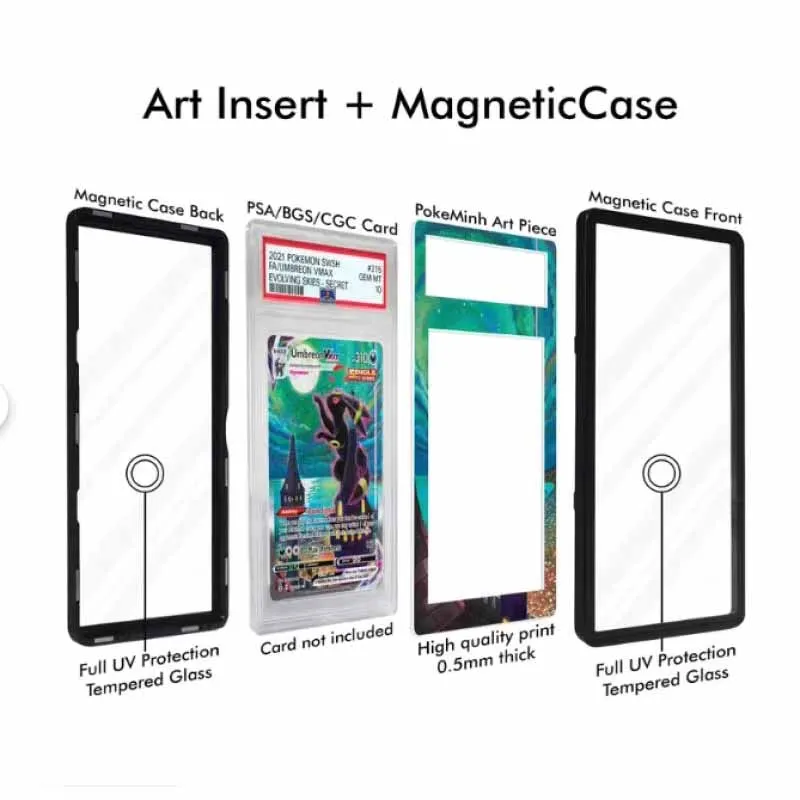 Anime Art Display for Magikarp Psyduck Charizard Dragonite Leafeon Nidoking Game Card Psa Storage Box Acrylic Protective Case view 6