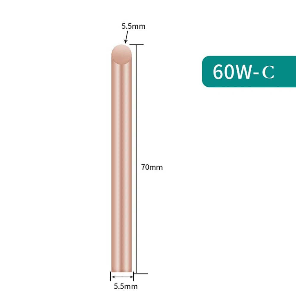 1/4szt Zewnętrzna końcówka lutownicy B C D K Głowica lutownicza z czystej miedzi 30w 40w 60w Wymienna końcówka Narzędzia do naprawy spawalniczej