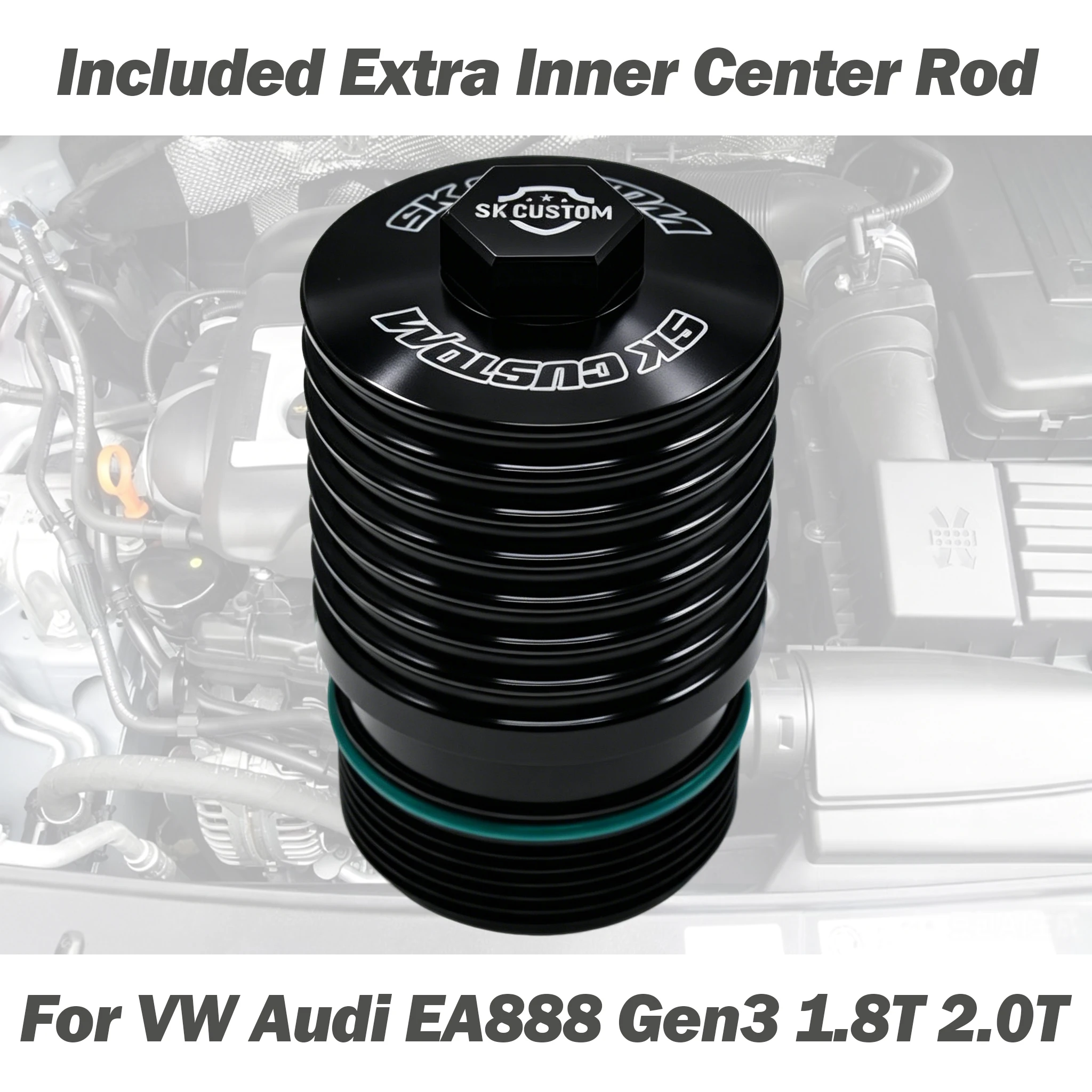 

Aluminum Alloy Oil Filter Housing for VW Audi Porsche EA888 Gen3 1.8T 2.0T CNC Billet Upgrade Replacement With Inner Center Rod