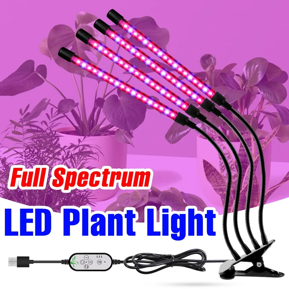 

LED Plant Grow Light Full Spectrum Indoor Growth Box With Dimmable Timing Auto On/Off USB 5V Potted Vegetables Cultivation Lamp