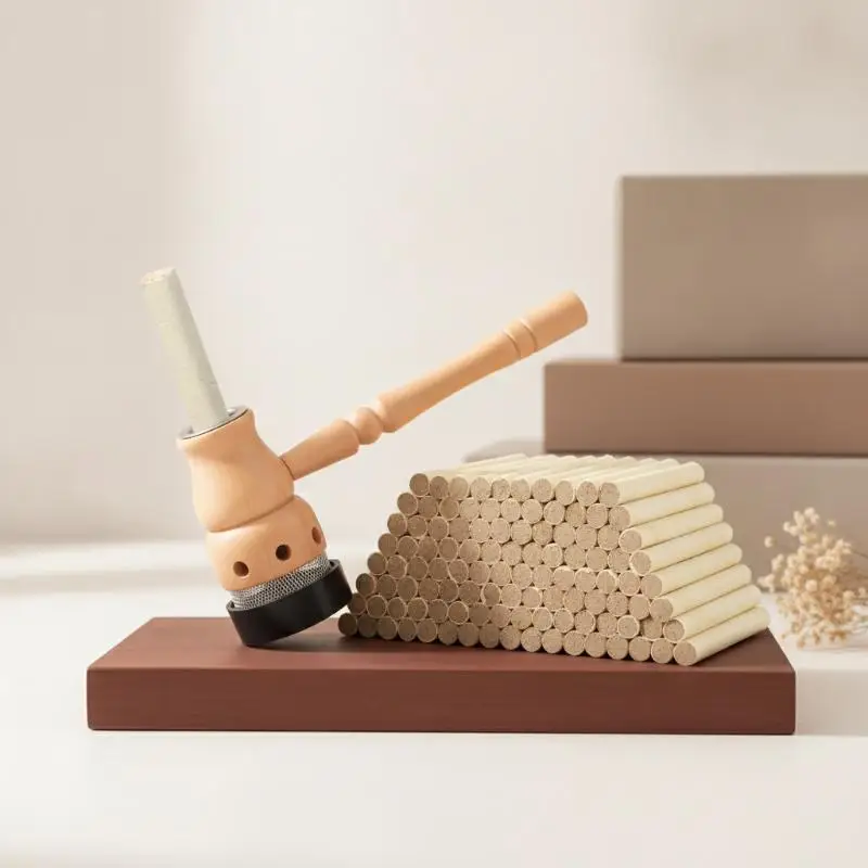 Gourd Moxibustion Box Wooden Moxa Stick Burner Holder Roll Set Wormwood Artemisi