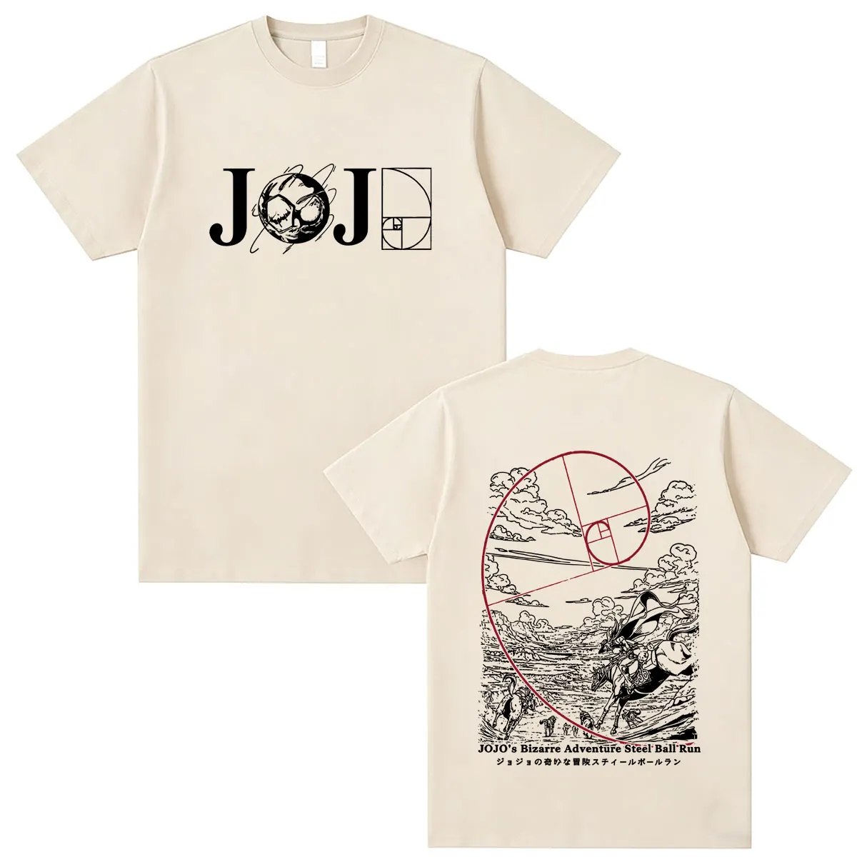 2026 Anime Jojo Bizarre Adventure Steel Ball Run T-Shirt Sommer Herren Damen Manga T-Shirts Männlich Vintage Lässige Streetwear – Detail 4