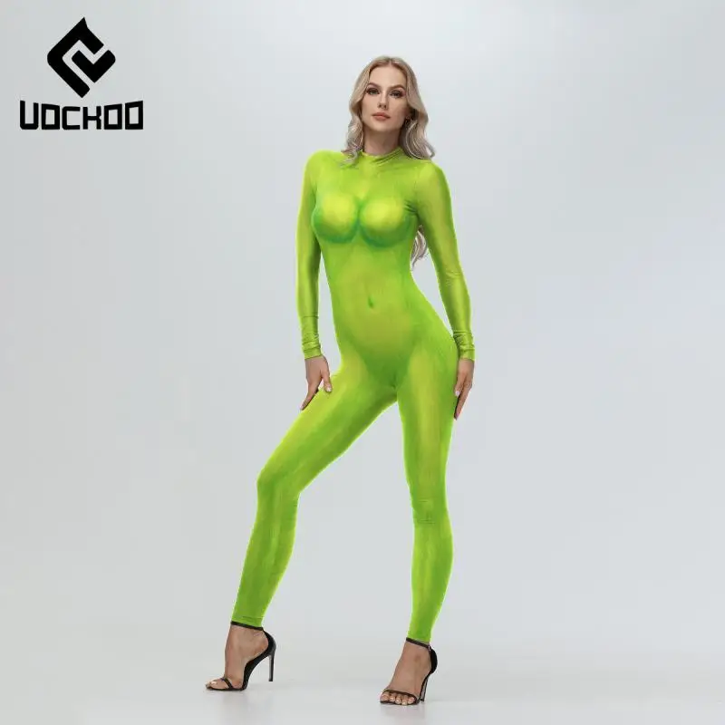 Costume cosplay di Babbo Natale Natale verde adulto tuta sexy carnevale festa vestito vacanza Zentai vestito novità vestiti unisex