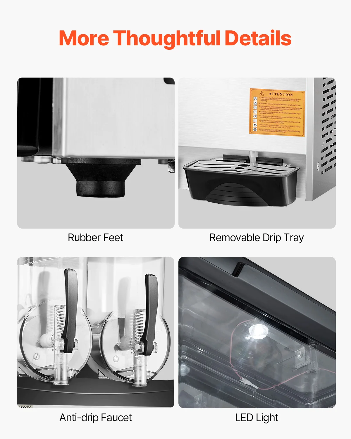 SucceBuy 3-36L آلة سلشي التجارية 1-3 خزانات الفولاذ المقاوم للصدأ مارغريتا عصير صانع المشروبات المجمدة للمطاعم المنزلية #6