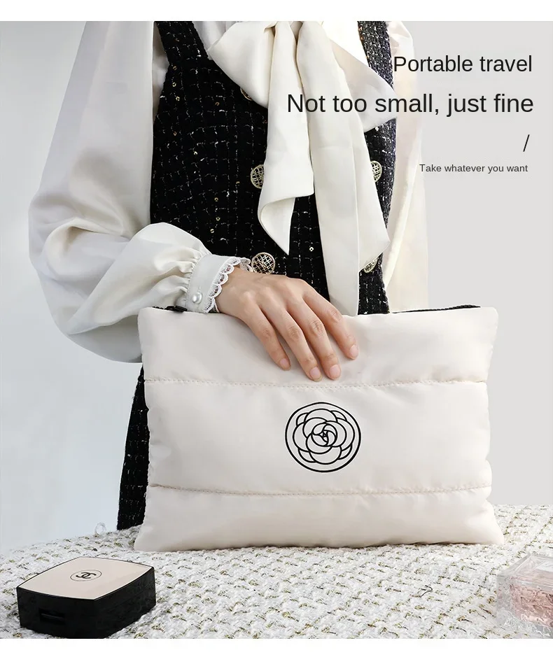 Frauen Baumwolle Gefüllt Kulturbeutel Make-Up Tasche Mode Große Kapazität Make-Up Organizer Tragbare Kosmetische Lagerung Taschen Reise Kulturbeutel – Detail 6