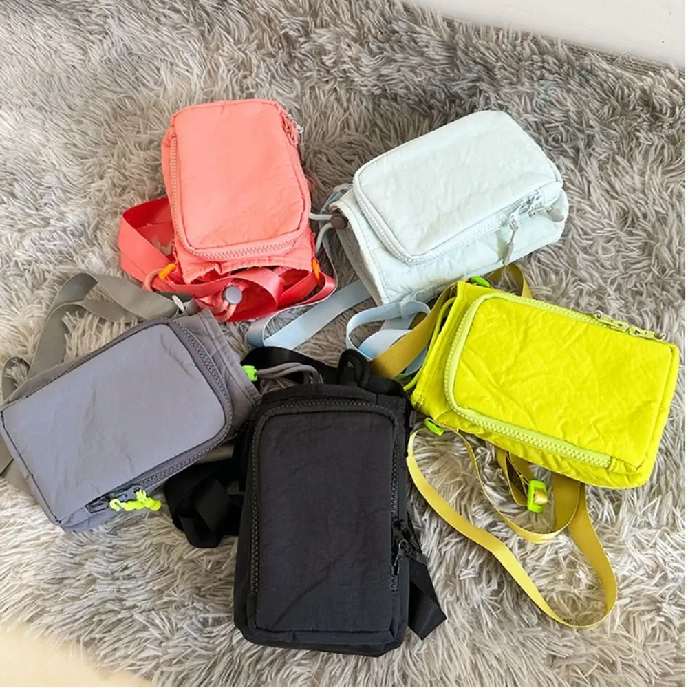 Korean Style Drawstring Bag Water Bottle Holde Water Cup Cover Nylon Shoulder Bag Purse Solid Color Mobile Phone Bag Girls image 4