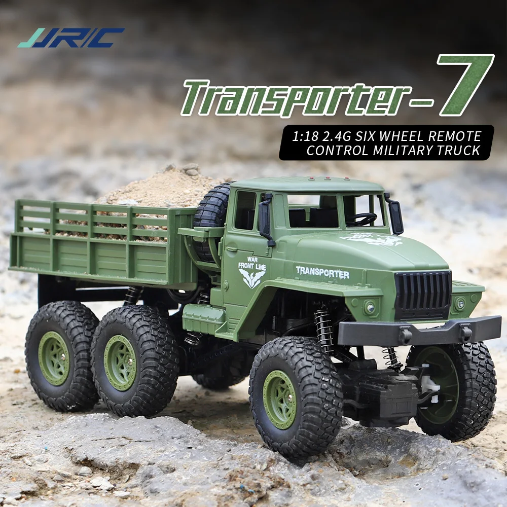 JJRC Q68 Q69 1:18 RC Car Simulation THAAD Six Wheel Military Truck Model Off-Road Climbing Children's RC Car Toys Christmas Gift