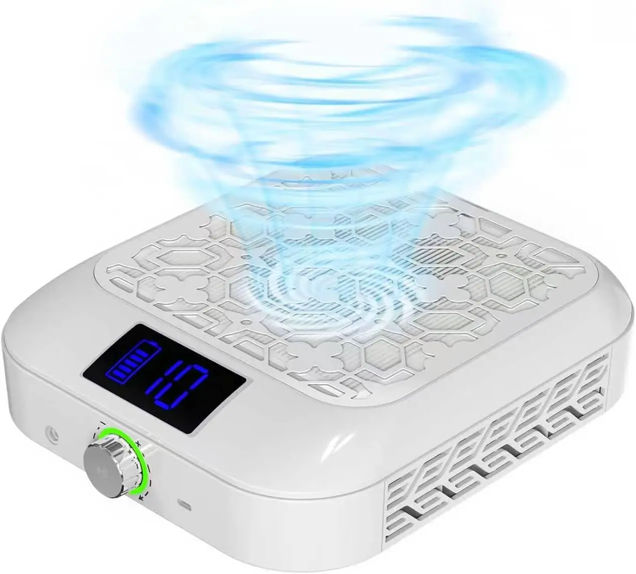 

Cordless Nail Dust Collector, Rechargeable Vacuum Cleaner Turbo Fan Quiet & Powerful Suction, Filing Debris Extractor for Acrylic Gel Polishing, Reusable Filter