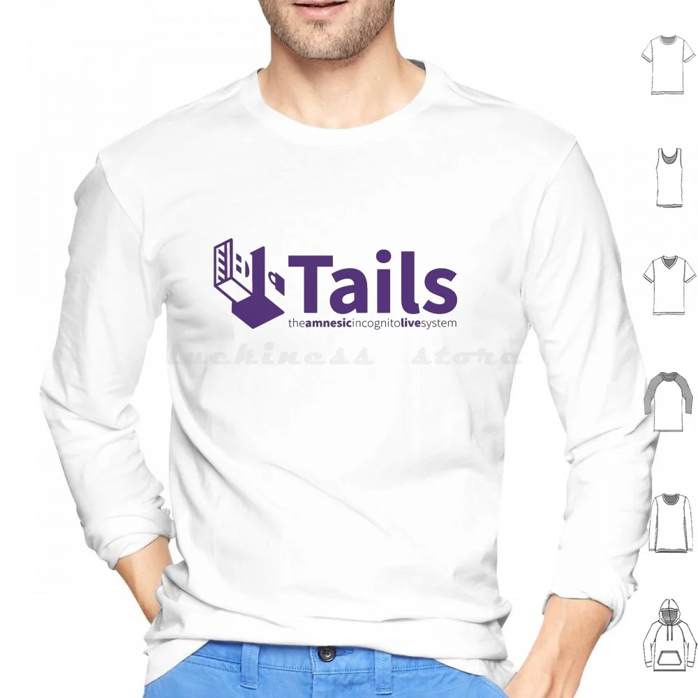 Tails Linux Hoodie Cotton Long Sleeve Tails Linux Secure Open Source Tor Free Software