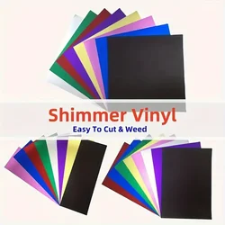 16 Pacotes de Folhas de Vinil Permanentemente Colado Shimmer para Cricut Joy/Xtra & Explore3/Maker3 Perfeito para canecas, canec
